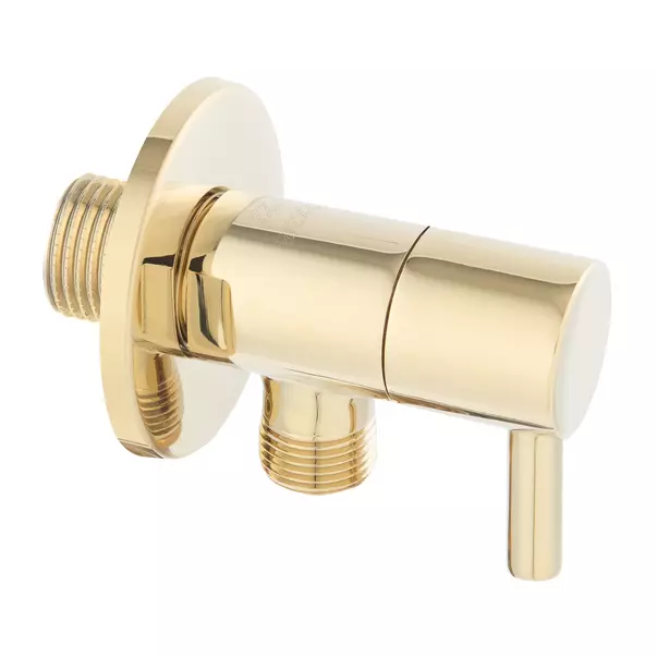 Instalatii sanitare - Robinet coltar Ferro 1/2”x3/8” rotund cu finisaj auriu lucios