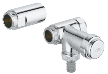 Instalatii sanitare, termice & climatizare - Robinet coltar Grohe 41043000, 55 mm, 65 mm, 2 nr iesiri, 3/4 diametru alimentare, 3/4 diametru iesire 1, Crom
