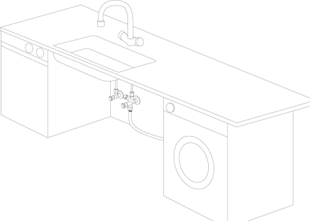 Robinet coltar Grohe 41073000, 86 mm, 131 mm, 2 nr iesiri, 1/2 diametru alimentare, 3/4 diametru iesire 1, Crom [3]