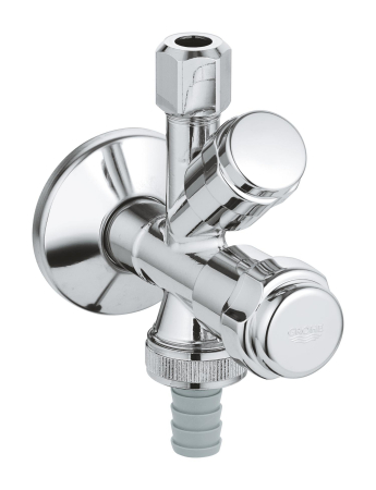 Instalatii sanitare, termice & climatizare - Robinet coltar Grohe 41073000, 86 mm, 131 mm, 2 nr iesiri, 1/2 diametru alimentare, 3/4 diametru iesire 1, Crom