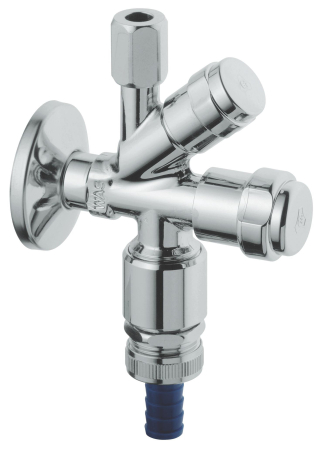 Instalatii sanitare, termice & climatizare - Robinet coltar Grohe 41082000, 86 mm, 158 mm, 2 nr iesiri, 1/2 diametru alimentare, 3/8 diametru iesire 1, Crom