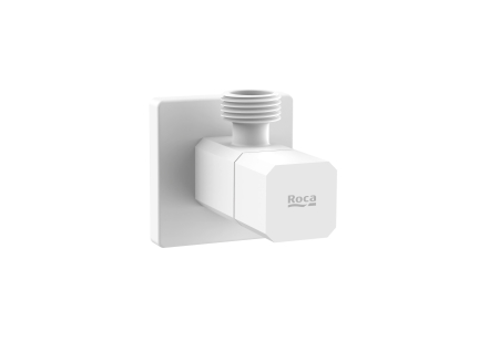 Instalatii sanitare, termice & climatizare - Robinet coltar Roca A5251679B0, 81 mm, 53 mm, 1 nr iesiri, 1/2 diametru alimentare, 3/8 diametru iesire 1, Alb