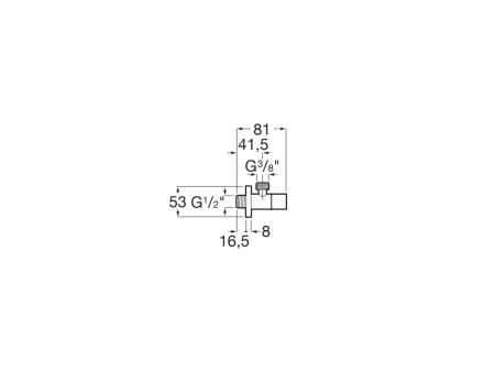 Robinet coltar Roca A5251679B0, 81 mm, 53 mm, 1 nr iesiri, 1/2 diametru alimentare, 3/8 diametru iesire 1, Alb [1]