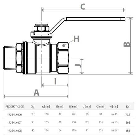 Robinet cu bila Giacomini R254LX008, alama cromata, 2” filet interior x 2” filet exterior, pentru instalatii termice si apa [1]