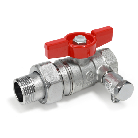 Obiecte si instalatii sanitare - Robinet cu bila Giacomini R259SX003 cu olandez si robinet de golire, 1/2” filet interior x 1/2” filet exterior, alama cromata