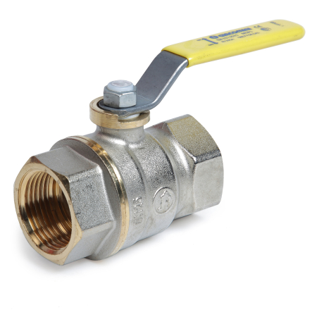 Obiecte si instalatii sanitare - Robinet cu bila Giacomini R730GAX004, 3/4 ” filet interior, maneta otel galben, pentru gaz periculos, alama nichelata