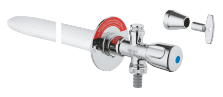 Instalatii sanitare, termice & climatizare - Robinet de exterior Grohe 41212000, 224 mm, 90 mm, 1 nr iesiri, 1/2 diametru alimentare, 1/2 diametru iesire 1, Crom