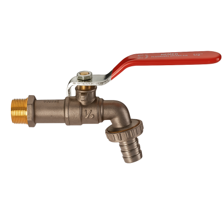 Obiecte si instalatii sanitare - Robinet dublu serviciu Remer Rubinetterie Minutery 19810, 1", maneta levier, cu bila, filet exterior G1/2", 15mm, alama nichelata