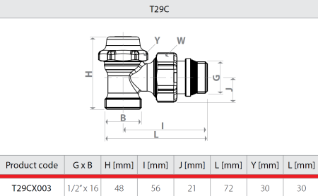 Robinet unghiular Giacomini T29CX003, pentru calorifer portprosop, 1/2” x 16 mm, racord pentru adaptor si manson autoetans, cromat lucios [1]