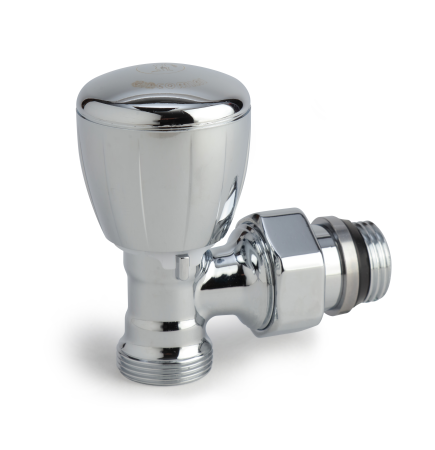 Robineti si accesorii calorifere - Robinet unghiular micrometric Giacomini T431C, 1/2” x 16, crom lucios, cu optiune termostatica, pentru portprosop