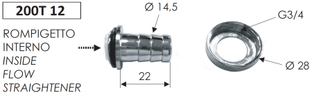 Robinet unghiular Remer Rubinetterie 200T12, 1/2", alama cromata, montaj aparent, finisaj lucios [2]