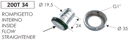 Robinet unghiular Remer Rubinetterie 200T34, 3/4", alama cromata, montaj aparent, finisaj lucios [2]