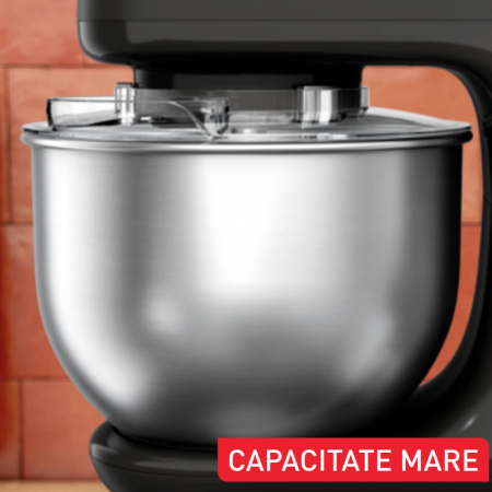 Robot de bucatarie Tefal Bake Essential QB161H38, 800W, capacitate vas 4.8 L, 3 functii - tel, accesoriu incorporare, carlig aluaturi grele, 6 tre [3]