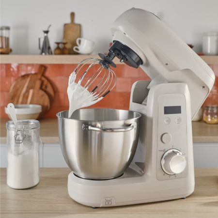 Robot de bucatarie Tefal Bake Partner+ QB540BF0, 1100 W, 4.6 L, 8 trepte de viteza, cantar incorporat, functie Pulse, functie Smart Bake Detect, tel,  [8]
