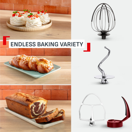 Robot de bucatarie Tefal Bake Partner+ QB540BF0, 1100 W, 4.6 L, 8 trepte de viteza, cantar incorporat, functie Pulse, functie Smart Bake Detect, tel,  [3]