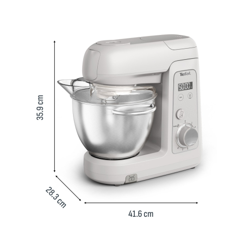 Robot de bucatarie Tefal Bake Partner+ QB540BF0, 1100 W, 4.6 L, 8 trepte de viteza, cantar incorporat, functie Pulse, functie Smart Bake Detect, tel,  [16]