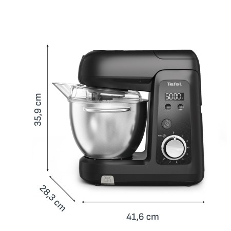 Robot de bucatarie Tefal Bake Partner+ QB5458F0, 1100 W, 4.6 L, cantar incorporat, functie Smart Bake Detect, accesorii complete, negru [13]