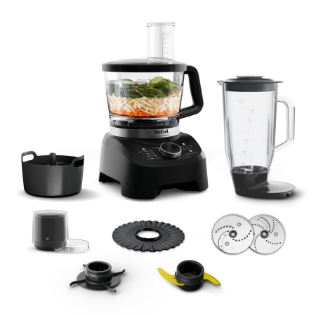 Electrocasnice - Robot de bucatarie Tefal DoubleForce 3 DO8318E0, 1000 W, 28 functii, 2 trepte viteza, functie Pulse, bol 3 L, blender 2 L, lame Powelix Life cu inveli