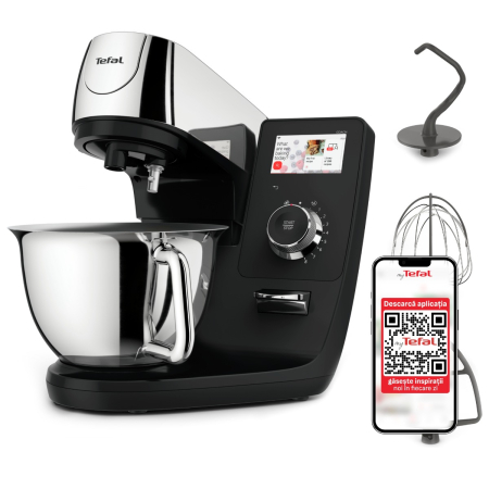 Robot de bucatarie Tefal i-Coach Touch QB950D38, 1200W, 5.5L, ecran tactil, 10 trepte de viteza, 21 programe, negru [1]