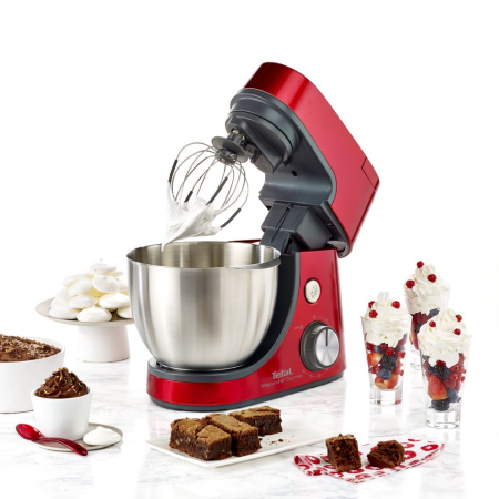 Robot de bucatarie TEFAL MasterChef Gourmet QB516G38, vas 4.6l, blender 1.5l, 1100W, 8 trepte viteza, rosu-argintiu [2]