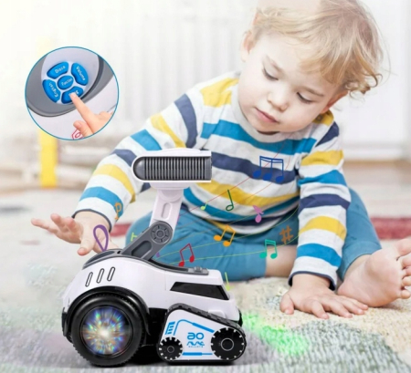 Robot rover interactiv copii muzica lumini dans engleza, 19x16x11 cm, educativ, alb [6]