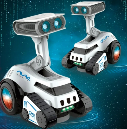 Robot rover interactiv copii muzica lumini dans engleza, 19x16x11 cm, educativ, alb [3]