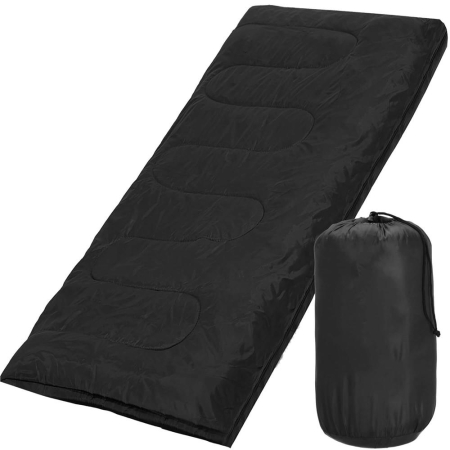 Corturi & articole camping - Sac de dormit, cu geanta de transport, 190x73cm, 10-25grade, culoare negru