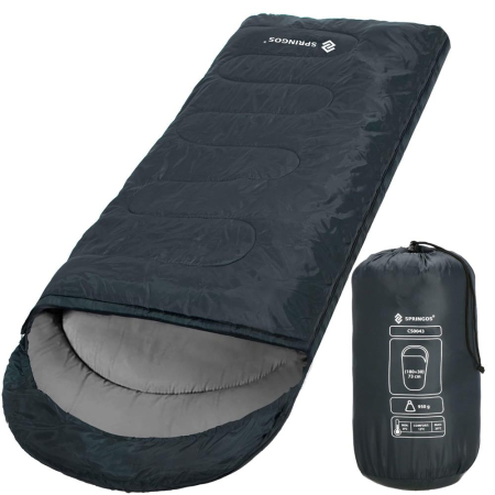 Sac de dormit tip mumie, cu geanta de transport, 210x73cm, 8-20grade, culoare gri [2]
