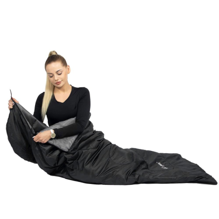 Sac de dormit tip mumie, cu geanta de transport, 210x73cm, 8-20grade, culoare negru [10]