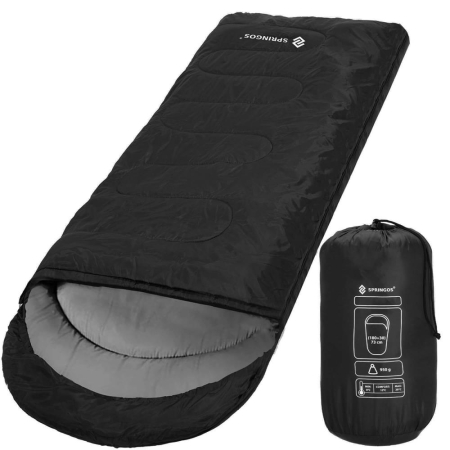 Sac de dormit tip mumie, cu geanta de transport, 210x73cm, 8-20grade, culoare negru [2]