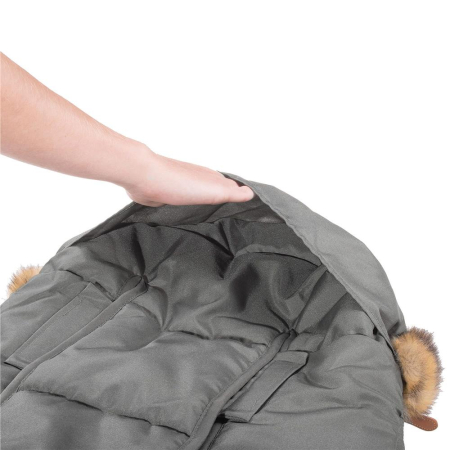 Sac iarna bebelusi carucior universal impermeabil fleece, 90x45 cm, protectie vant, gri inchis [5]