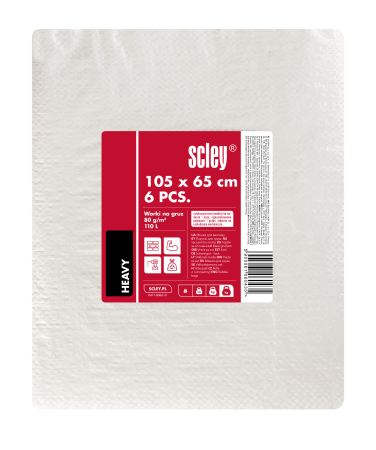Saci de gunoi Scley, capacitate 110 l, PP, albi, pachet de 6 [1]