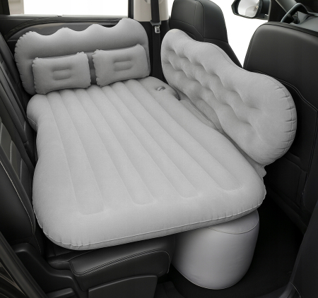 Saltea auto gonflabila pentru bancheta spate cu perne si pompa, 128x76x15 cm, negru [8]