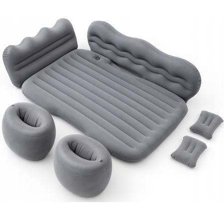 Corturi & articole camping - Saltea auto gonflabila pentru bancheta spate cu perne si pompa, 128x76x15 cm, negru