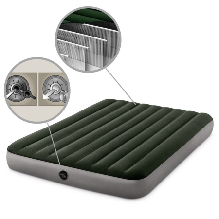 Saltea gonflabila intex prestige dura-beam queen pompa inclusa, 152x203x25 cm, confort, verde [4]