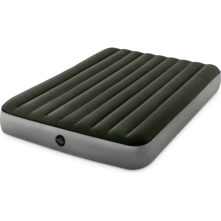 Saltea gonflabila intex prestige downy queen dura-beam fiber-tech, 152x203x25 cm, gri antracit