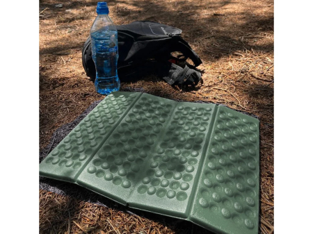 Saltea pliabila pentru sezut la camping sau picnic, spuma XPE termoizolanta, impermeabila, 40x28x1 cm, verde [15]