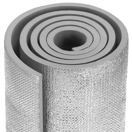 Saltea termoizolanta pentru camping sau plaja, 180x50 cm, spuma PE cu folie aluminiu, grosime 1 cm, gri [16]