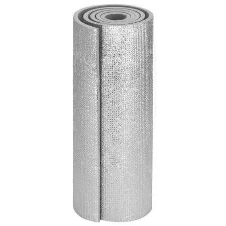 Saltea termoizolanta pentru camping sau plaja, 180x50 cm, spuma PE cu folie aluminiu, grosime 1 cm, gri [15]