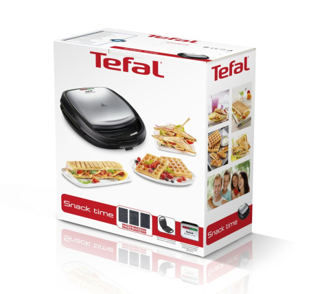 Sandwich maker multifunctional 3in1 SNACK TIME SW342D38, 3 placi, indicator sfarsit preincalzire, maner izolat,  dispozitiv pentru blocare inox [3]