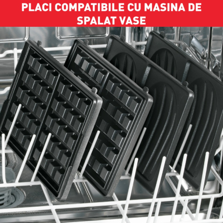 Sandwich maker multifuncţional Snack Collection SW852D12, 700 W, 2 seturi de placi, sandwich si vafe, negru /argintiu [5]