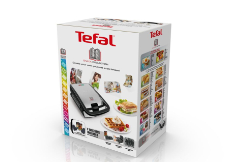 Sandwich maker multifuncţional SNACK COLLECTION TEFAL SW853D12, 2 seturi de placi interschimbabile, sandwich si vafe, otel inoxidabil, [5]