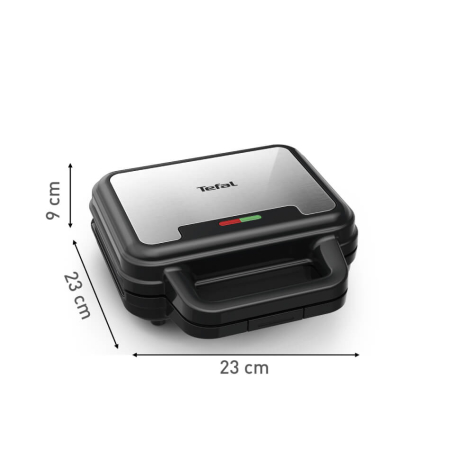 Sandwich maker multifunctional Tefal UltraCompact 3 in 1 SW383D10, 700W, 3 placi detasabile pentru sandwich-uri, panini si gofre, negru & arginti [4]