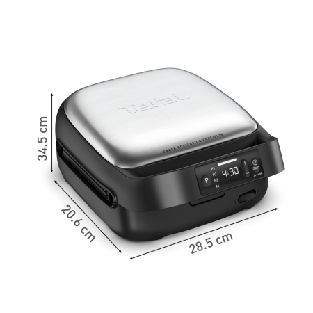 Sandwich maker Tefal Snack Collection Precision SW872BF0, 700 W, termostat reglabil, invelis antiaderent, 2 seturi de placi detasabile, sistem de bloc [8]