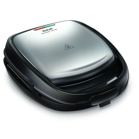 Sandwich maker Tefal Snack Time 2 in 1 SW341D12, 700W, 2 seturi de placi detasabile antiaderente, maner izolat termic, argintiu & negru [2]