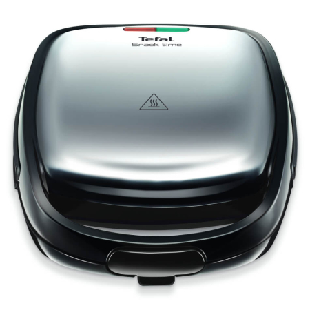 Sandwich maker Tefal Snack Time 2 in 1 SW341D12, 700W, 2 seturi de placi detasabile antiaderente, maner izolat termic, argintiu & negru [4]
