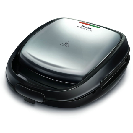 Sandwich maker Tefal Snack Time 2 in 1 SW341D12, 700W, 2 seturi de placi detasabile antiaderente, maner izolat termic, argintiu & negru [3]