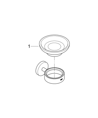 Savoniera Grohe 40444DC1, Essentials, pe perete, metal/sticla, mat, otel satinat [3]