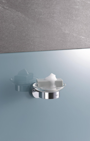 Savoniera Grohe 41193000, 125 mm, 2 orificii instalare, pe perete, sticla, metal, elemente fixare ascunse, Crom [1]