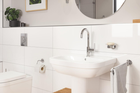 Savoniera Grohe 41193000, 125 mm, 2 orificii instalare, pe perete, sticla, metal, elemente fixare ascunse, Crom [2]